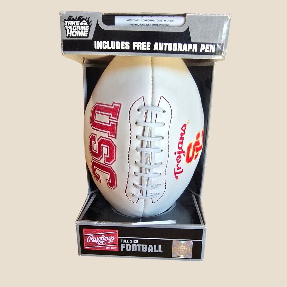 Rawlings USC Trojans Full Size Signature Football with Autograph Pen New